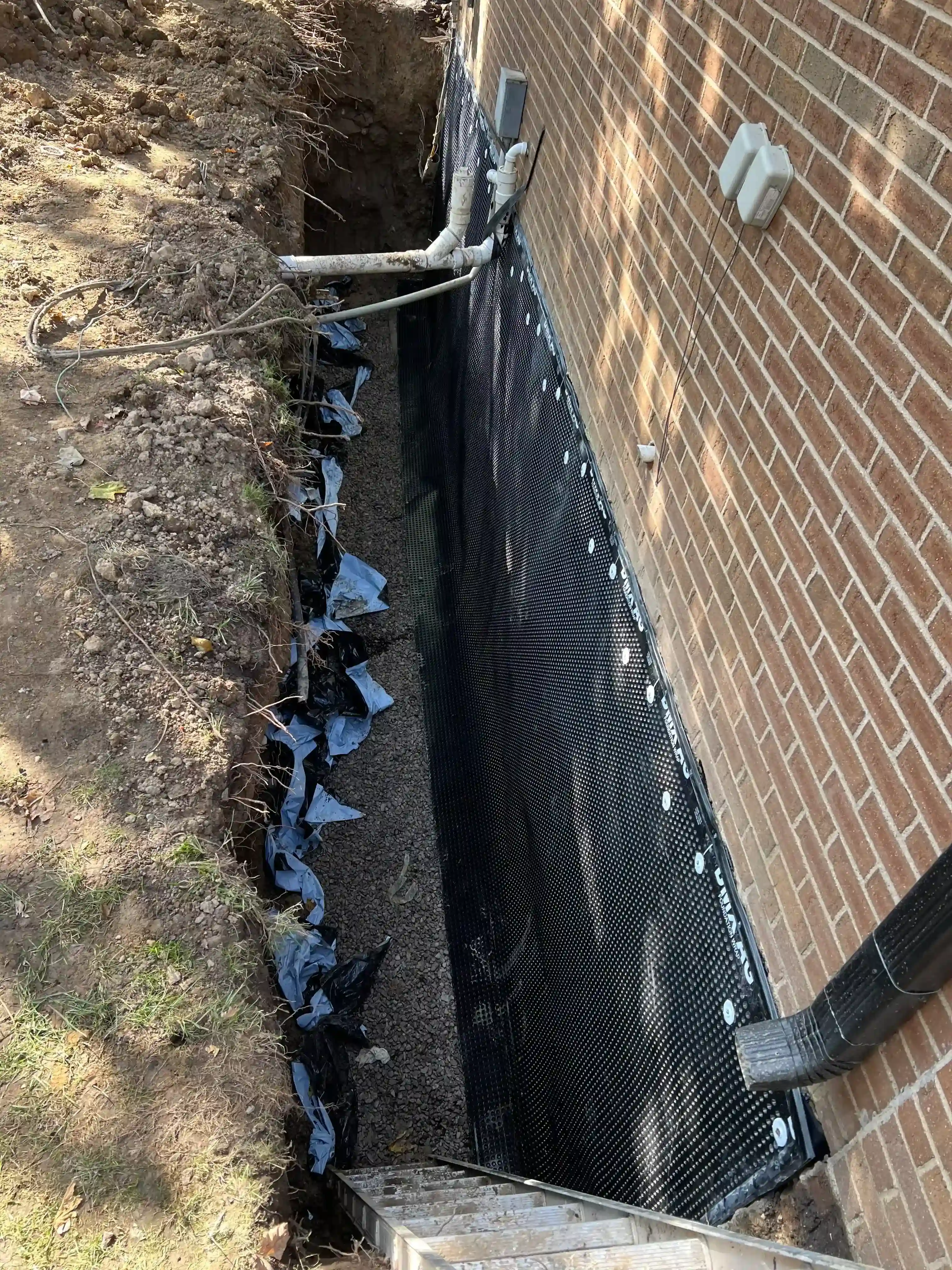 Foundation dig for waterproofing