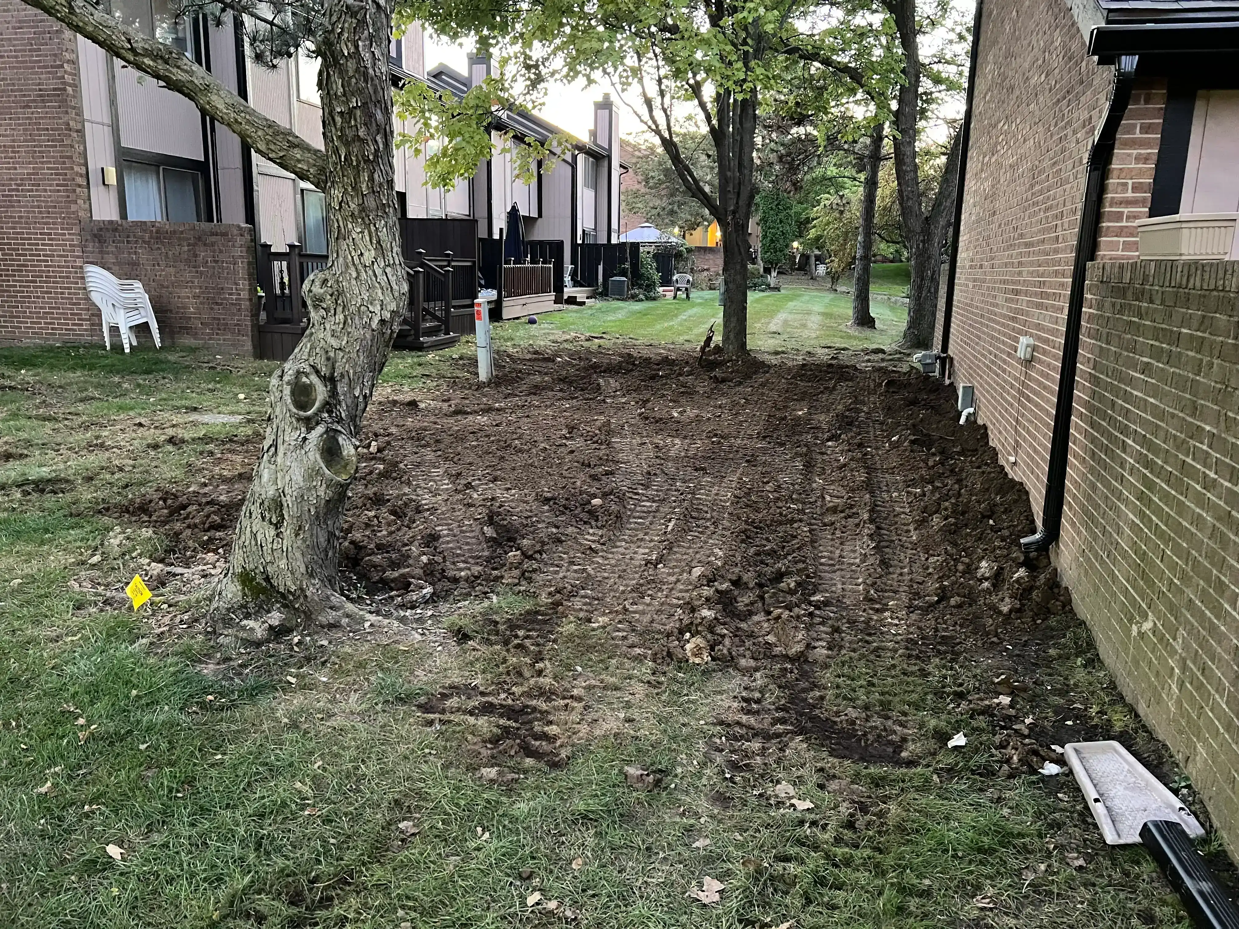 Yard after excavation work