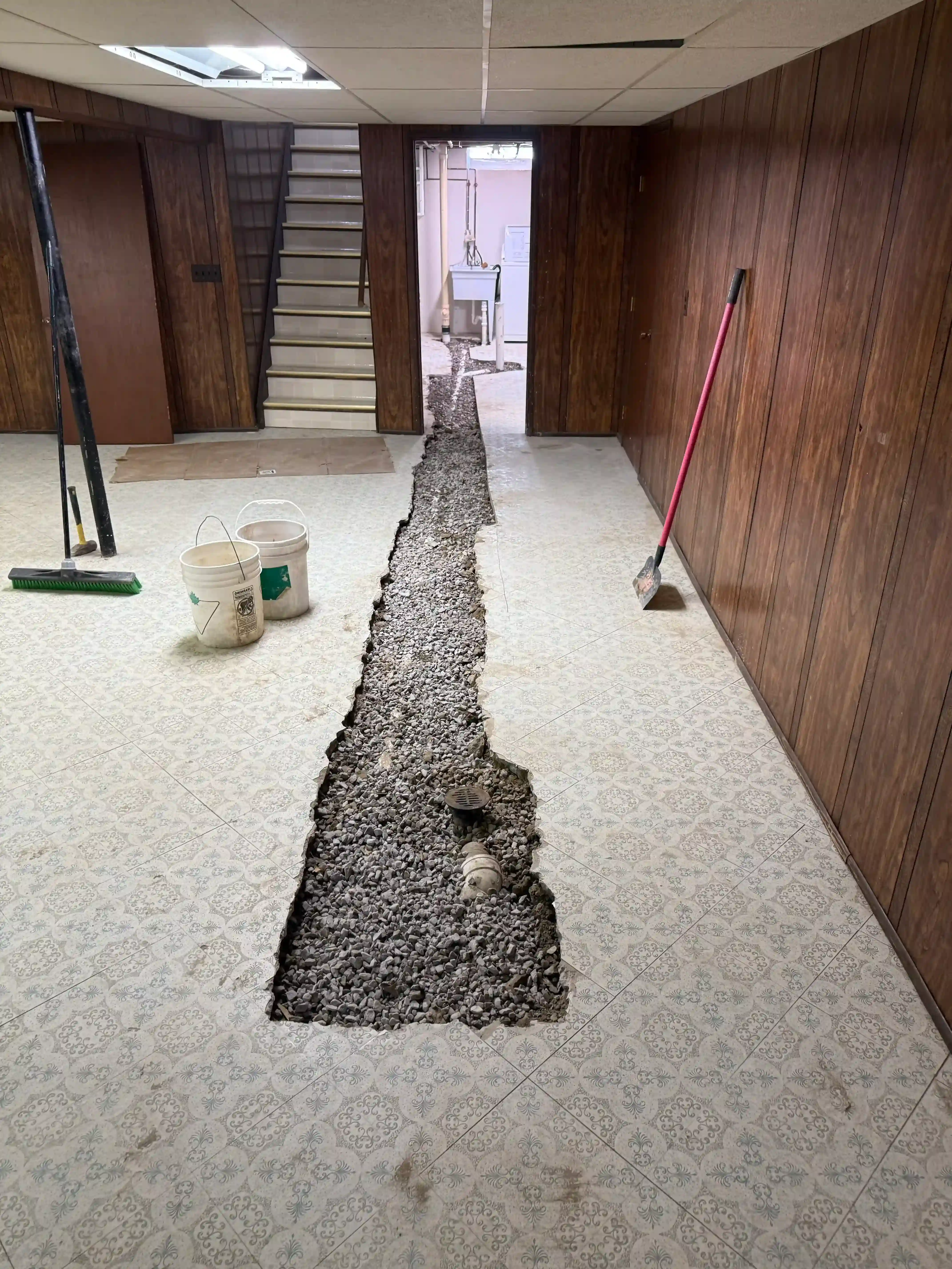 Interior plumbing job in progress