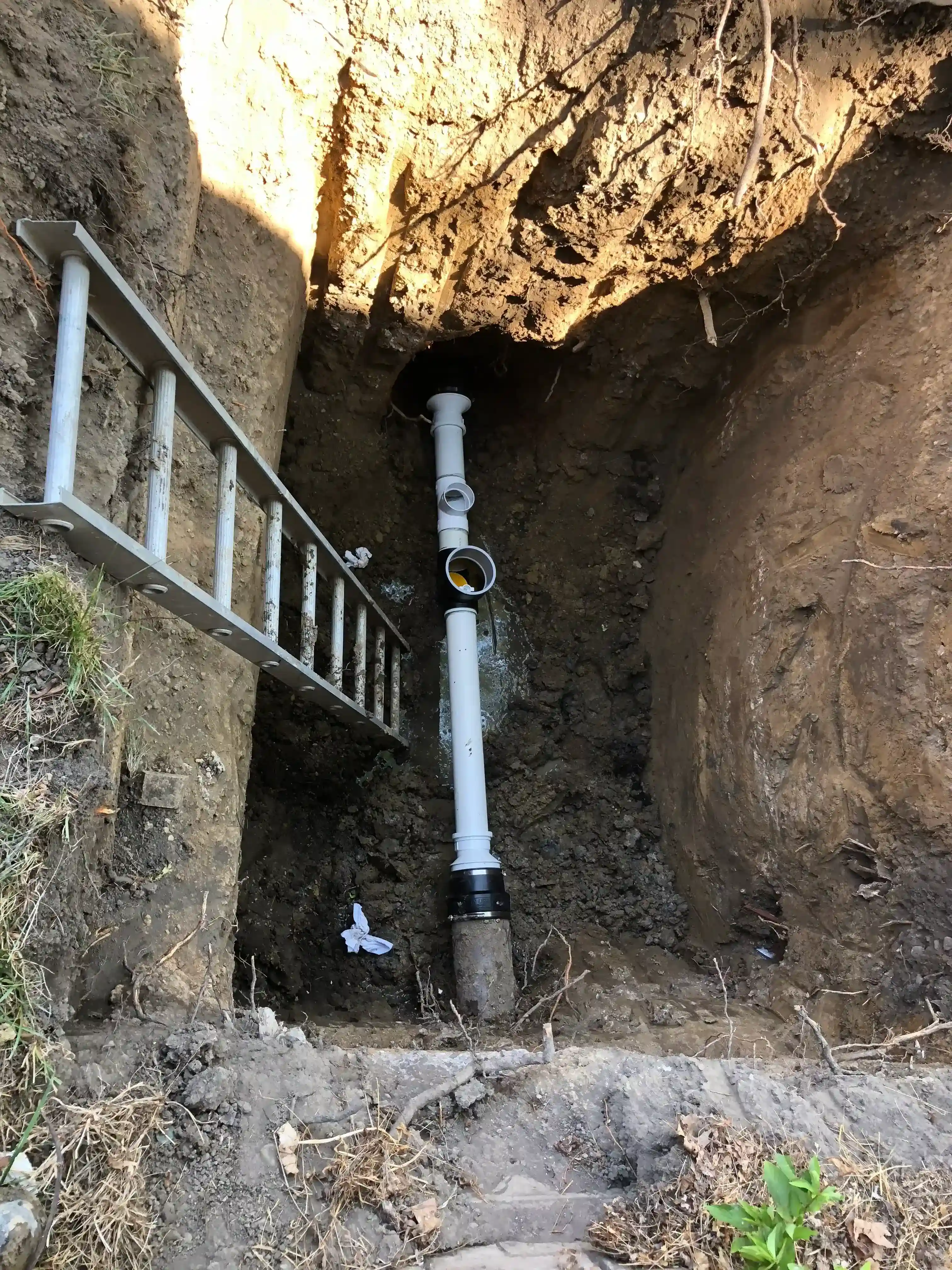 Deep sewer excavation