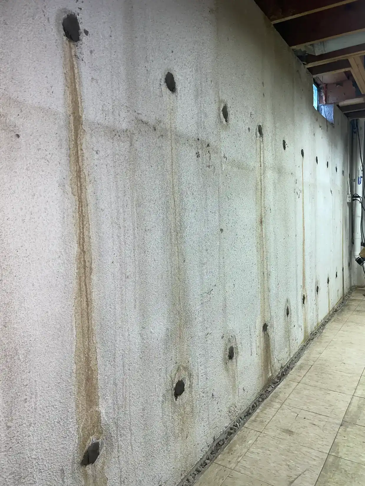 Poured foundation rod holes