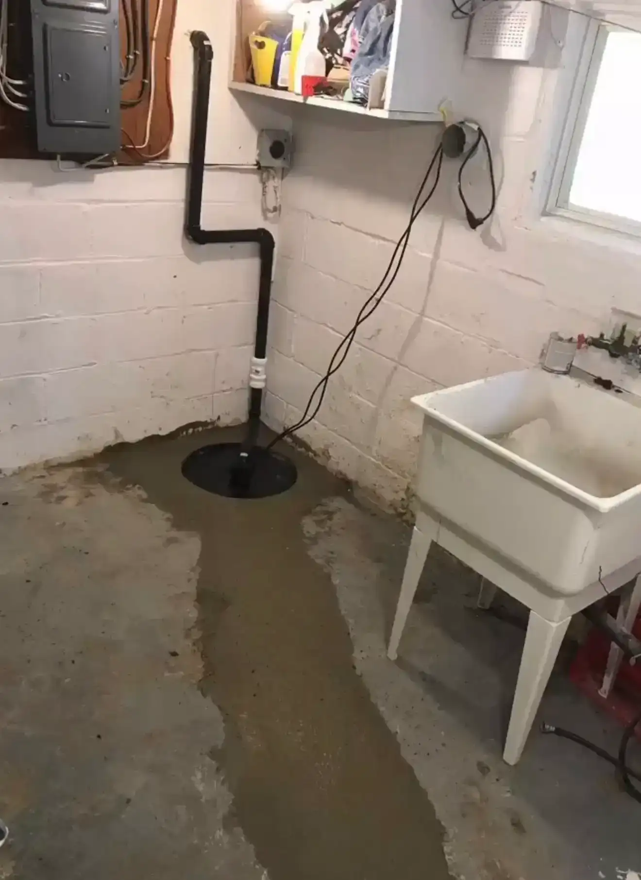 Sump pump handling water