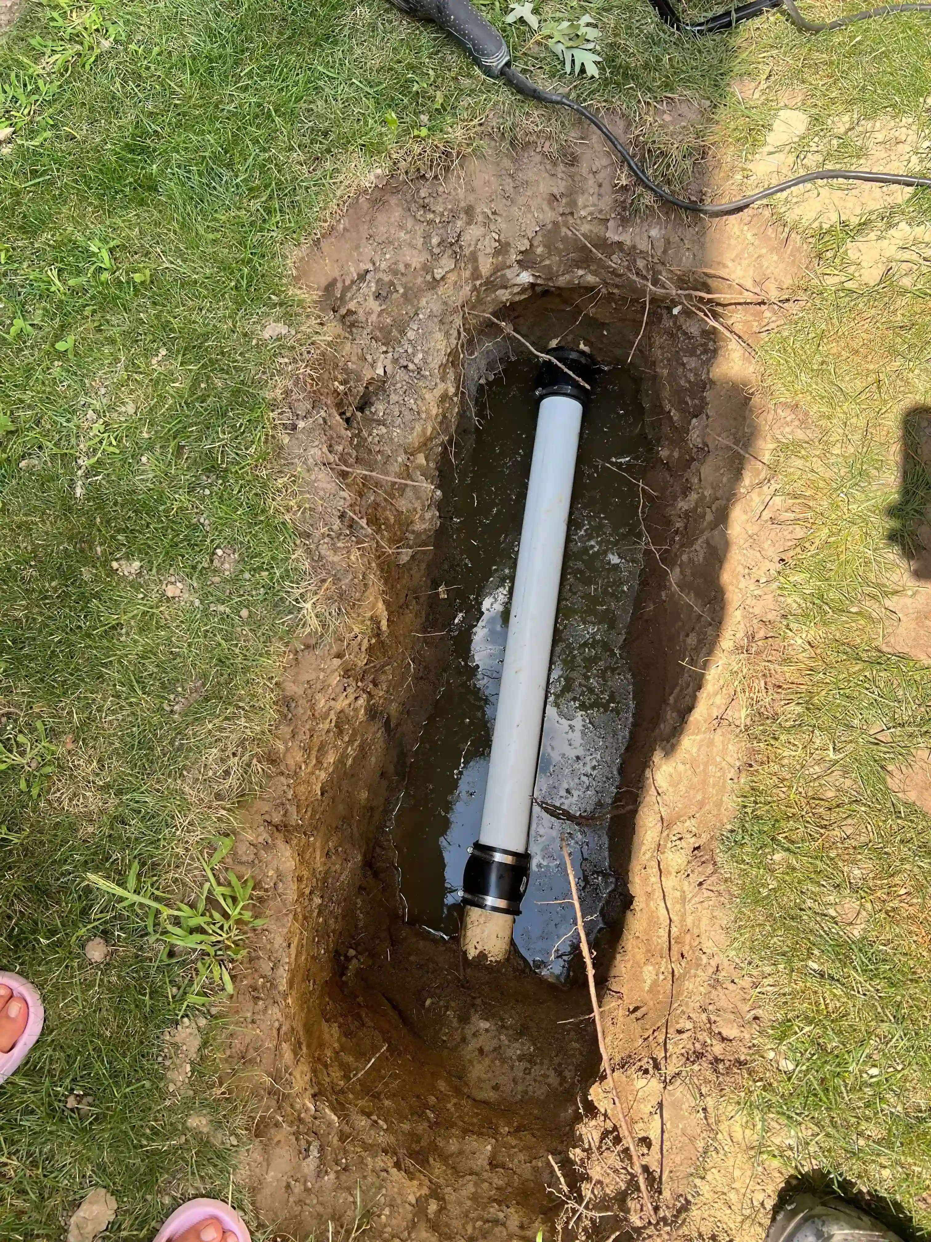 Exterior sewer line repair