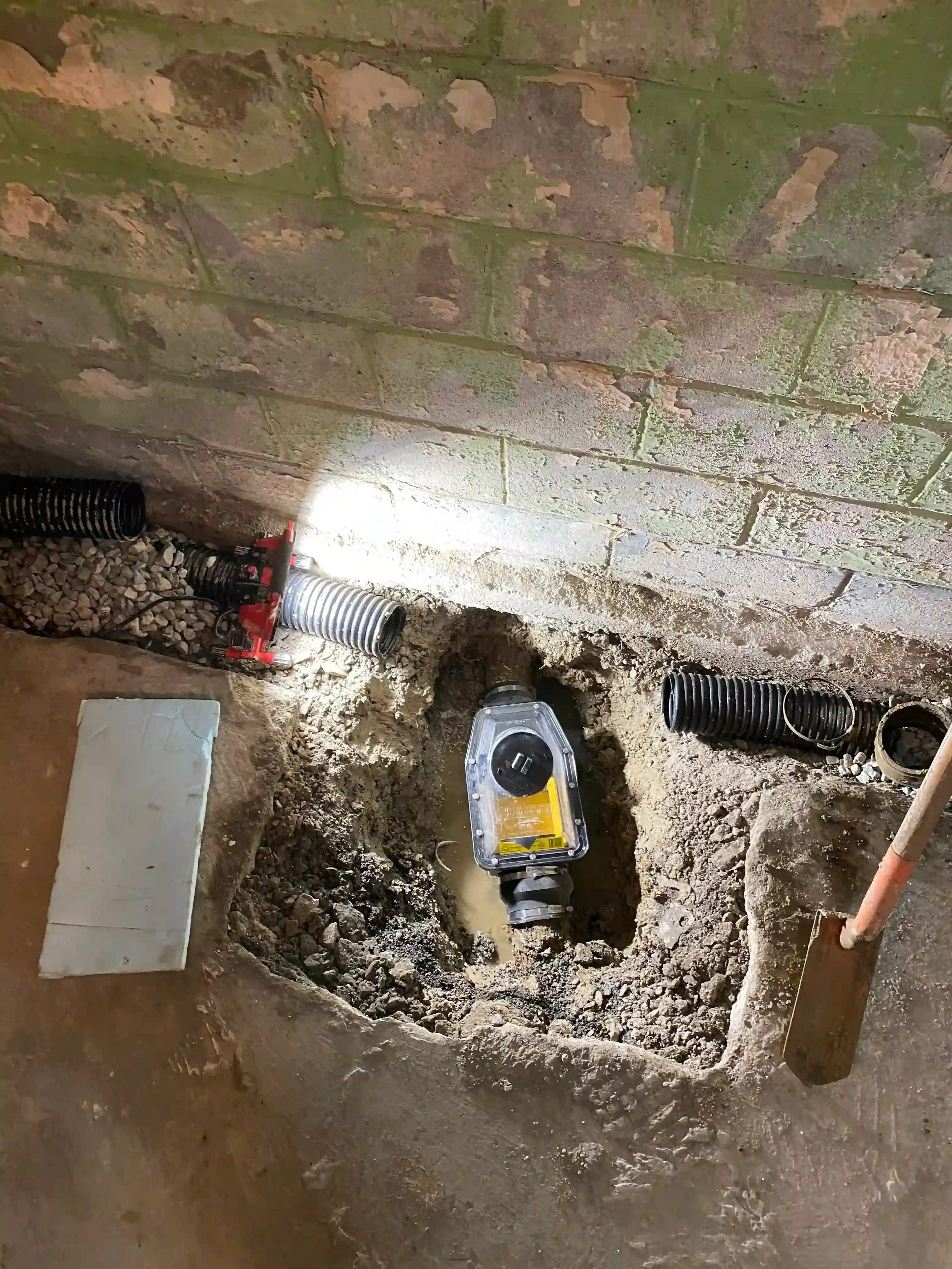 Complete sump pump installation