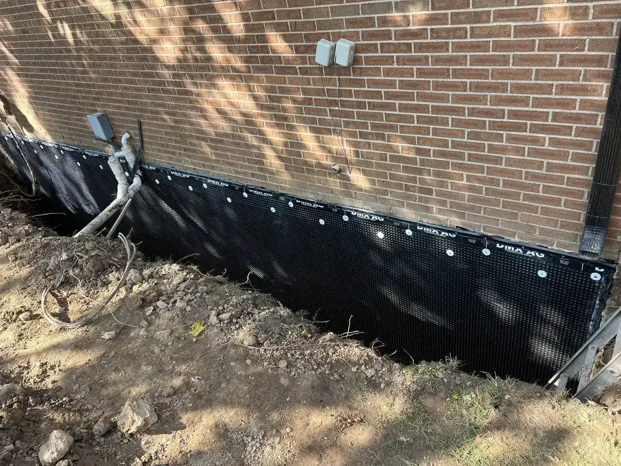 Exterior Waterproofing In Progress